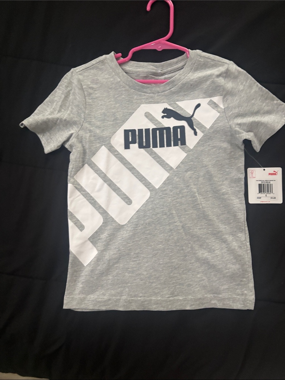 Puma Grey Heather Tee with White and Navy Logo